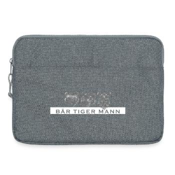 Bär Tiger Mann – Lustiges Männer Geschenk - Laptoptasche 15" - Grau meliert - Vorne