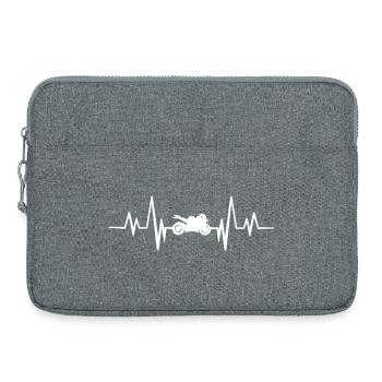 Motorcycle heartbeat - Laptoptasche 15" - Grau meliert - Vorne