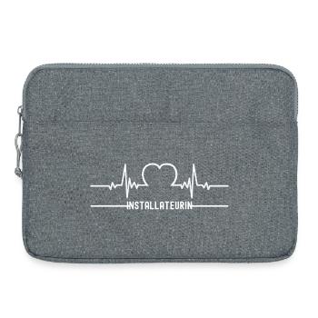 Installateurs d’ECG Heartbeat Heart Plumber - Sacoche pour ordinateur portable 15 pouces - gris chiné - Devant