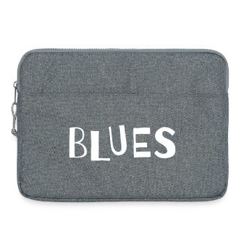 Distressed Blues Typography - Laptop bag 15" - heather grey - Front