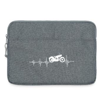 Puls Schlag für alte Motorräder, Oldtimer, Töff  - Laptoptasche 15" - Grau meliert - Vorne