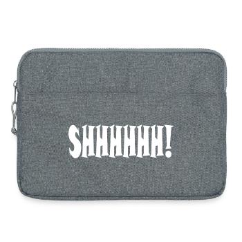 Chut ! Typographie minimaliste - Sacoche pour ordinateur portable 15 pouces - gris chiné - Devant