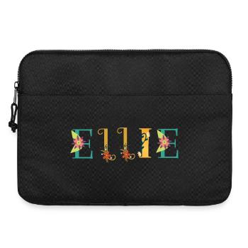 ELLIE Name Art With Flowers Embroidered - Laptop bag 15" - black - Front