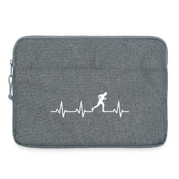 Jogger Heart Line - Laptop bag 15" - heather grey - Front