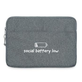 social battery low - Laptop bag 15" - heather grey - Front
