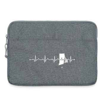 Rhode Island Heart Love Minimalist Travel Slogan - Laptoptasche 15" - Grau meliert - Vorne