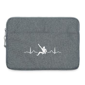 Boulderer Herzschlag Boulder Bouldern - Laptoptasche 15" - Grau meliert - Vorne