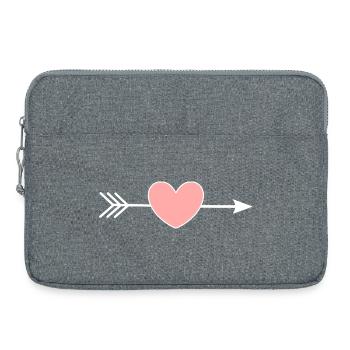 rosa Herz Pfeil Herzen Geschenk Valentinstag - Laptoptasche 15" - Grau meliert - Vorne