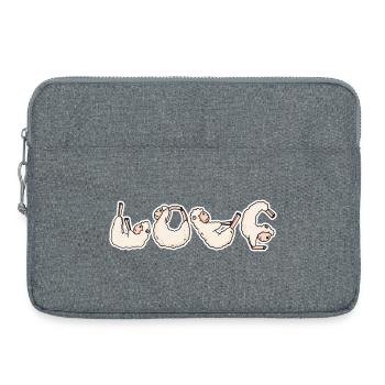 Les moutons AIMENT le yoga - Sacoche pour ordinateur portable 15 pouces - gris chiné - Devant