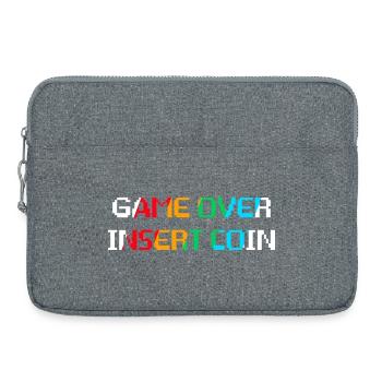 Game Over Insert Coin (foncé) - Sacoche pour ordinateur portable 15 pouces - gris chiné - Devant