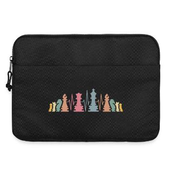 Schachfiguren Herzschlag retro Schach Team Symbol - Laptoptasche 15" - Schwarz - Vorne