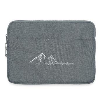 Conception minimale de battement de cœur en montagne - Sacoche pour ordinateur portable 15 pouces - gris chiné - Devant