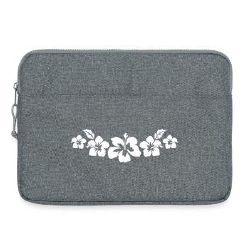 Tropical Hibiscus Floral Pattern - Laptop bag 15" - heather grey - Front