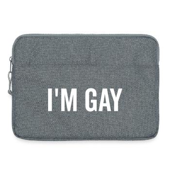 Je suis gay - Sacoche pour ordinateur portable 15 pouces - gris chiné - Devant