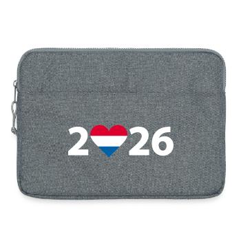 J’aime Pays-Bas 2026, Pays-Bas 2026 - Sacoche pour ordinateur portable 15 pouces - gris chiné - Devant