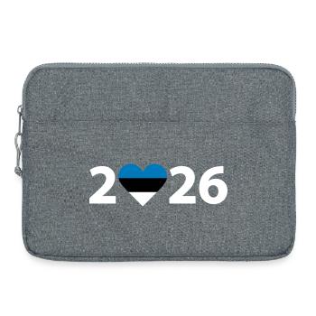 J’aime l’Estonie 2026, vacances en Estonie 2026 - Sacoche pour ordinateur portable 15 pouces - gris chiné - Devant