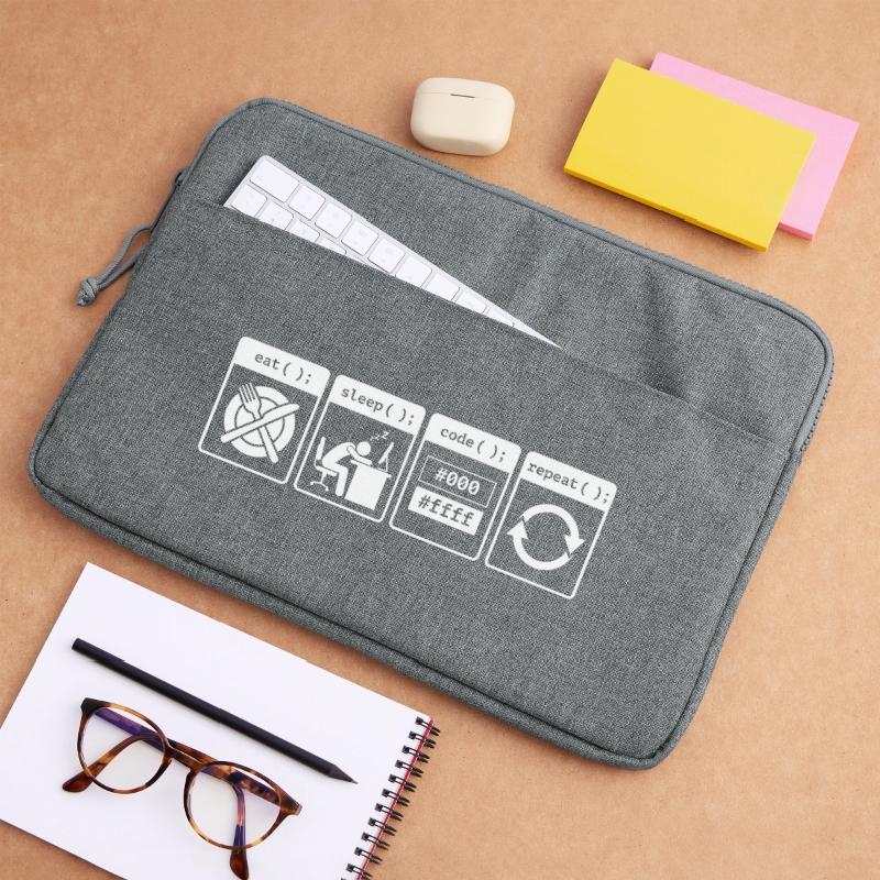 Eat Sleep Code Repeat – Coder Workflow Design Laptop bag 15"