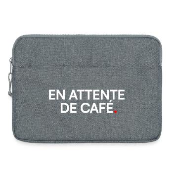 Waiting for coffee humor morning - Laptop bag 15" - heather grey - Front