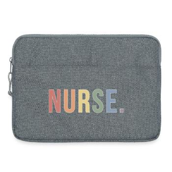 NURSE Soft Rainbow Typography LGBTQ Pride Design - Laptop bag 15" - heather grey - Front