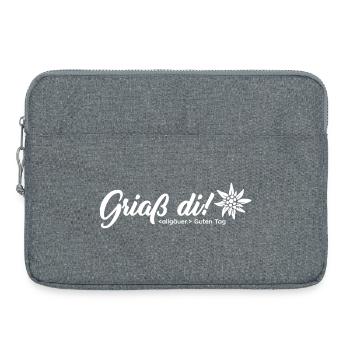 griaß di - guten tag - Edelweiß - Laptoptasche 15" - Grau meliert - Vorne