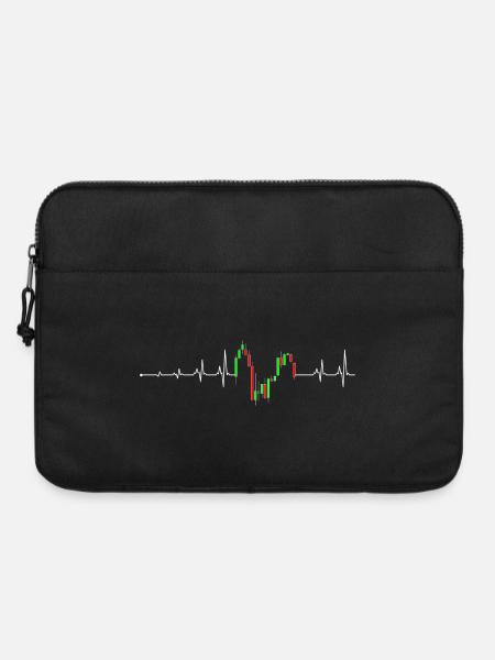Herzschlag-Chart Neon - Laptoptasche 15" - Schwarz