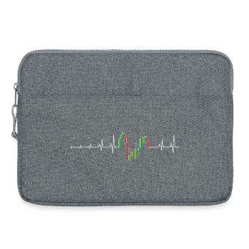 Heartbeat Chart Neon - Laptop bag 15" - heather grey - Front