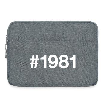 1981 Hashtag 45. Geburtstag 45 Jahre - Laptoptasche 15" - Grau meliert - Vorne