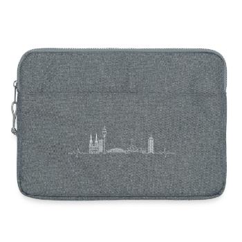 City Pulse Skyline Line Art - Laptop bag 15" - heather grey - Front