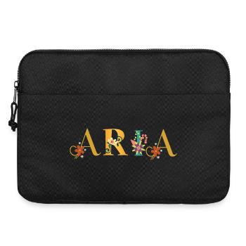 ARIA Name Art With Flowers Embroidered - Laptop bag 15" - black - Front
