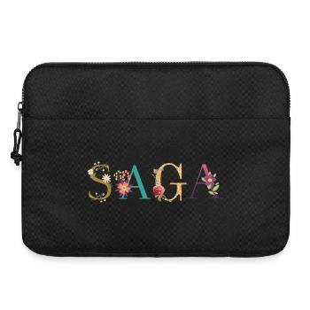 Le nom de SAGA est décoré de fleurs - Sacoche pour ordinateur portable 15 pouces - noir - Devant