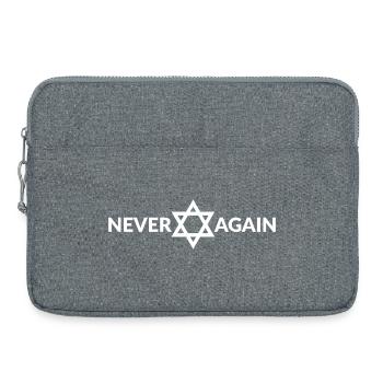 NEVER AGAIN - Laptop bag 15" - heather grey - Front