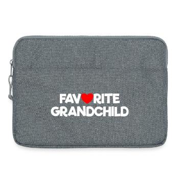 Petit-enfant préféré de Drôle de Cœur Rouge - Sacoche pour ordinateur portable 15 pouces - gris chiné - Devant