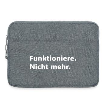 Funktioniert Nicht Mehr – Lustiger Spruch Shirt - Laptop bag 15" - heather grey - Front