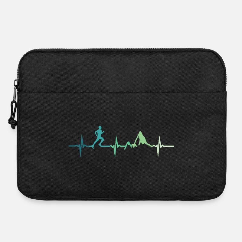 Trailrunning-Herzschlag - Laptoptasche 15" - Schwarz