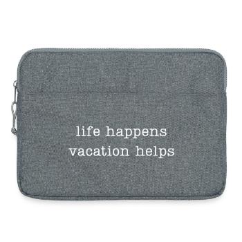 life happens vacation helps - Laptop bag 15" - heather grey - Front