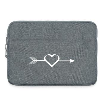 Cœur blanc blanc avec flèche - Sacoche pour ordinateur portable 15 pouces - gris chiné - Devant