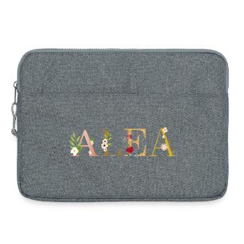 ALEA name decorated with flowers - Laptop bag 15" - heather grey - Front