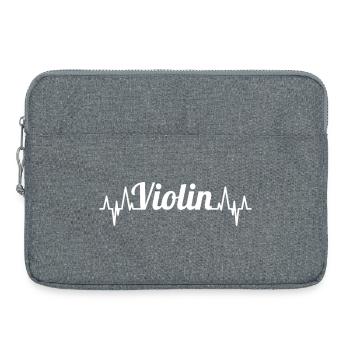 Geige Herzschlag - Laptoptasche 15" - Grau meliert - Vorne