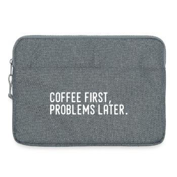 Kaffee erst Probleme später - Laptoptasche 15" - Grau meliert - Vorne