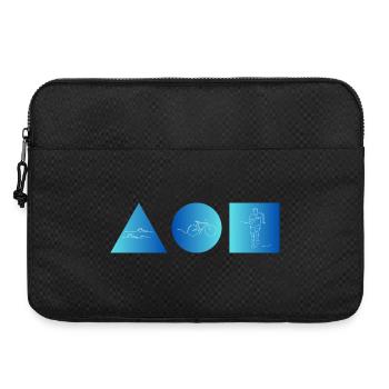 Blaues Linienmotiv Triathlon mit drei Symbolen - Laptoptasche 15" - Schwarz - Vorne