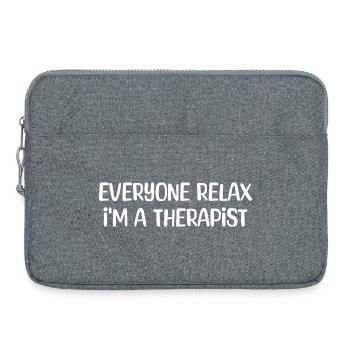 Alle entspannt euch, ich bin Therapeut, Retro-Humor - Laptoptasche 15" - Grau meliert - Vorne