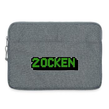 Lettering Zocken Retro Computer - Laptop bag 15" - heather grey - Front