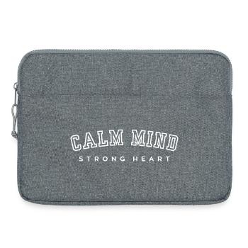 Calm Mind Strong Heart - Laptop bag 15" - heather grey - Front
