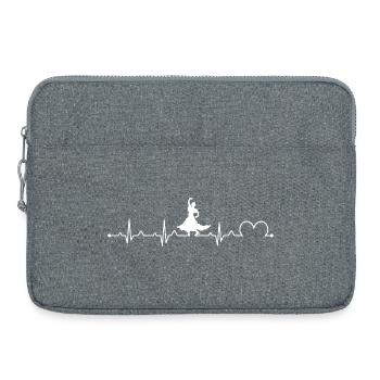 Flamenco Herzschlag EKG Spanische Tänzerin Silhouette - Laptoptasche 15" - Grau meliert - Vorne