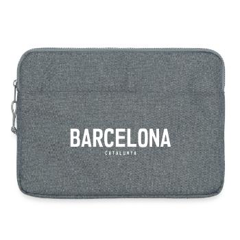 Barcelona Bold Typographic Emblem - Laptop bag 15" - heather grey - Front