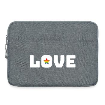 Love Stern Rainbow white lgbt csd tshirt - Laptoptasche 15" - Grau meliert - Vorne