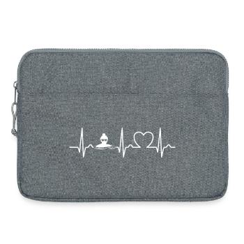 Heart Curve, Pulse, Ice Bathing, Ice Bath, Heart - Laptop bag 15" - heather grey - Front