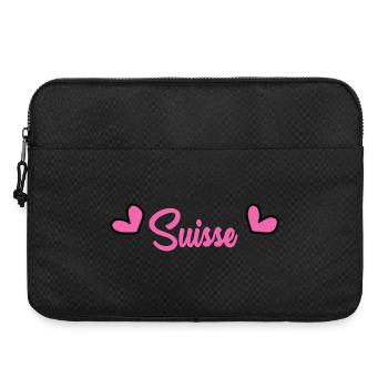 SUISSE. PAYS. GENEVE. HUMOUR. PAYS. DRAPEAU - Sacoche pour ordinateur portable 15 pouces - noir - Devant