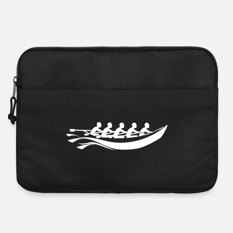 Style dessin animé de l’équipe d’aviron - Sacoche pour ordinateur portable 15 pouces - noir