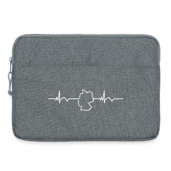 Deutschland Deutscher Deutsche EKG Herzschlag  - Laptoptasche 15" - Grau meliert - Vorne